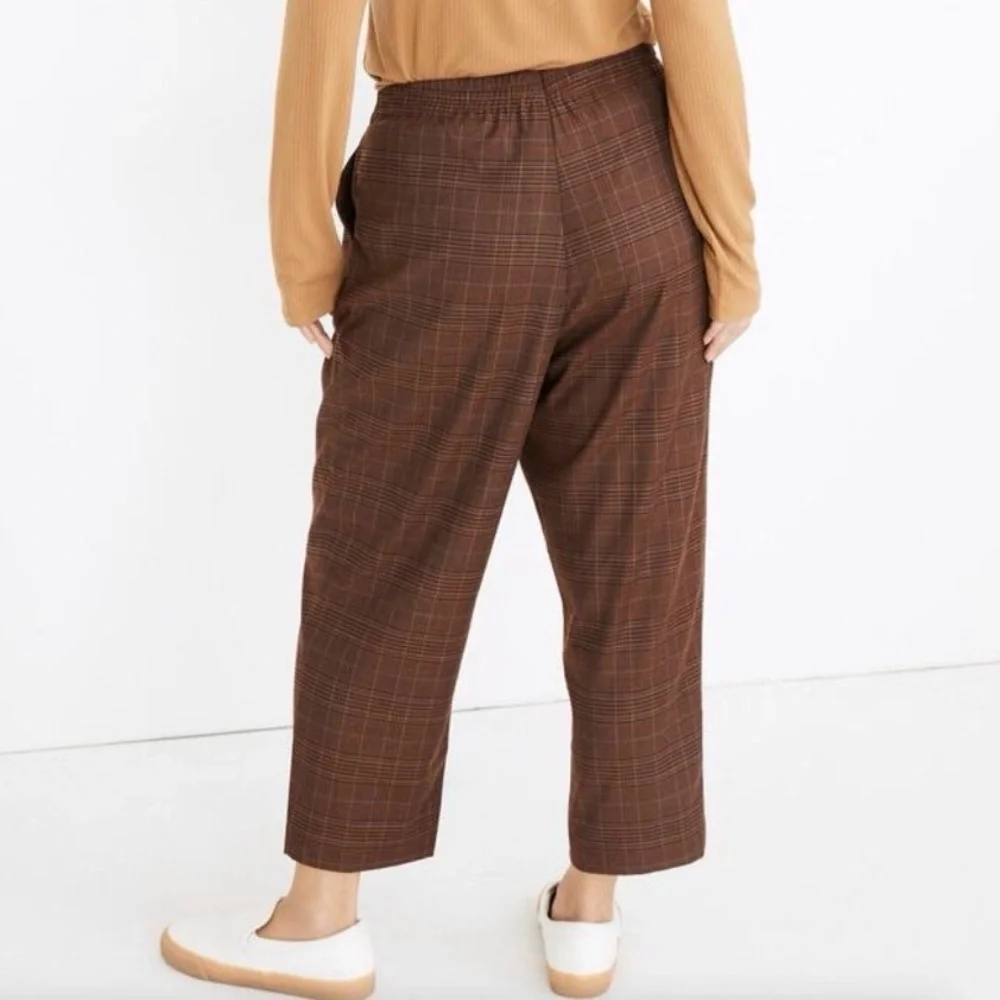 🌸 Madewell Women’s Small Brown Plaid Flannel Track Trouser Pants